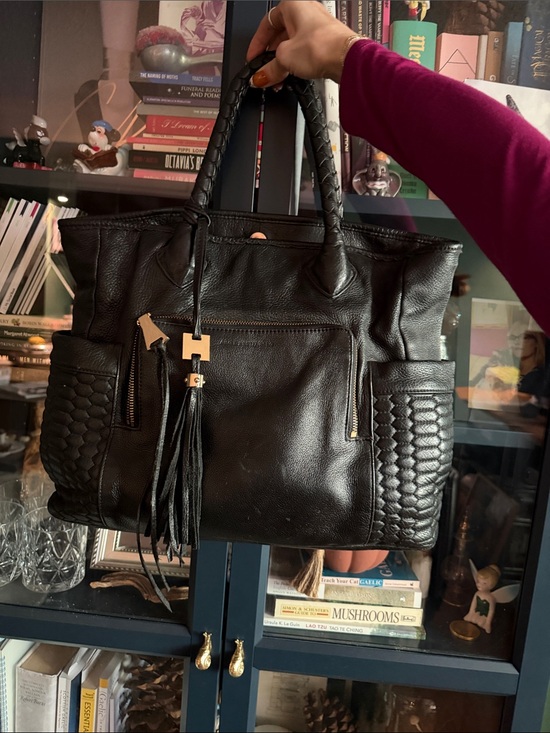 Aimee Kestenberg Handbags - Aimee Kestenberg Black Leather Tote with Tassel Charm